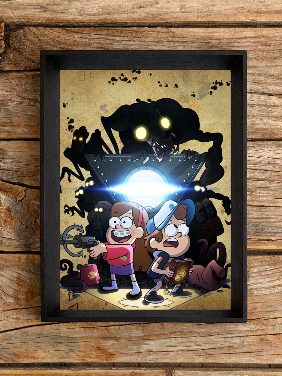 Esrarengiz Kasaba - Gravity Falls Dizi Tablo Siyah Çerçeveli Dizi Poster Duvar Tablo