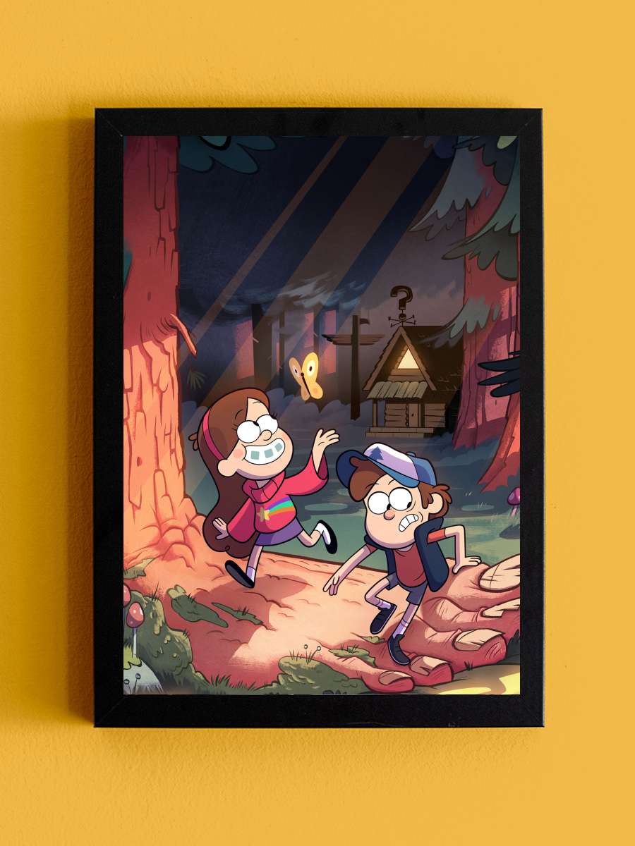 Esrarengiz Kasaba - Gravity Falls Dizi Tablo Siyah Çerçeveli Dizi Poster Duvar Tablo