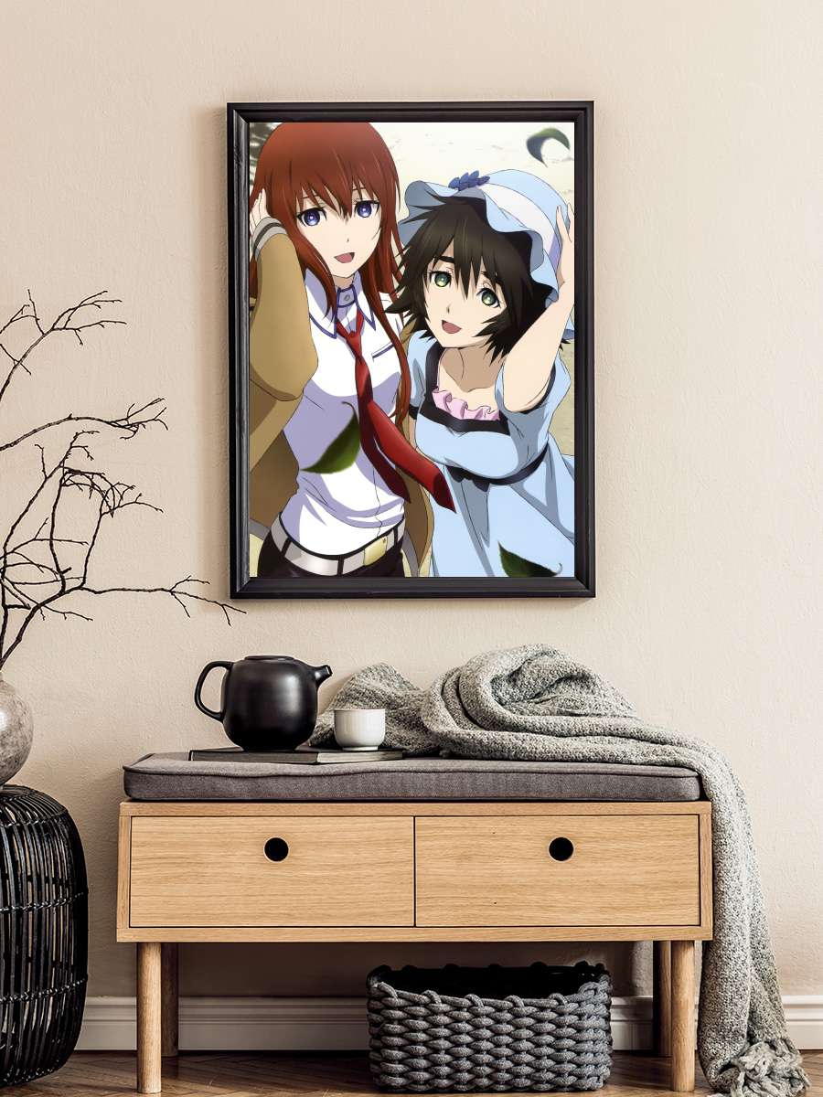 Steins;Gate Dizi Tablo Siyah Çerçeveli Dizi Poster Duvar Tablo