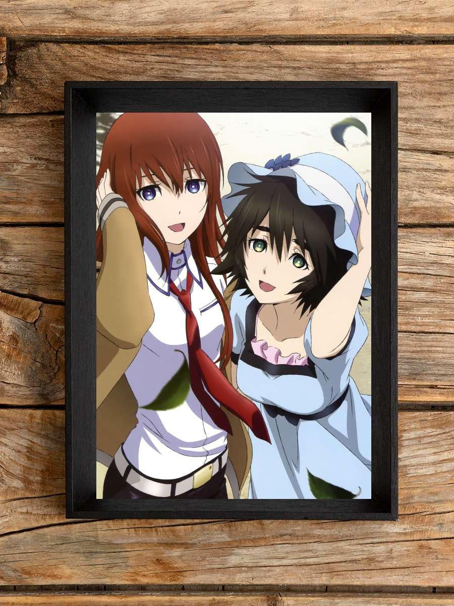 Steins;Gate Dizi Tablo Siyah Çerçeveli Dizi Poster Duvar Tablo