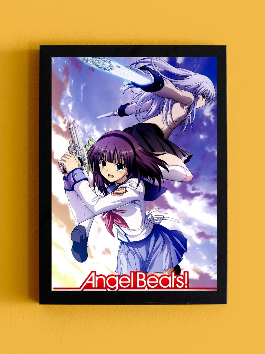 Angel Beats! Dizi Tablo Siyah Çerçeveli Dizi Poster Duvar Tablo