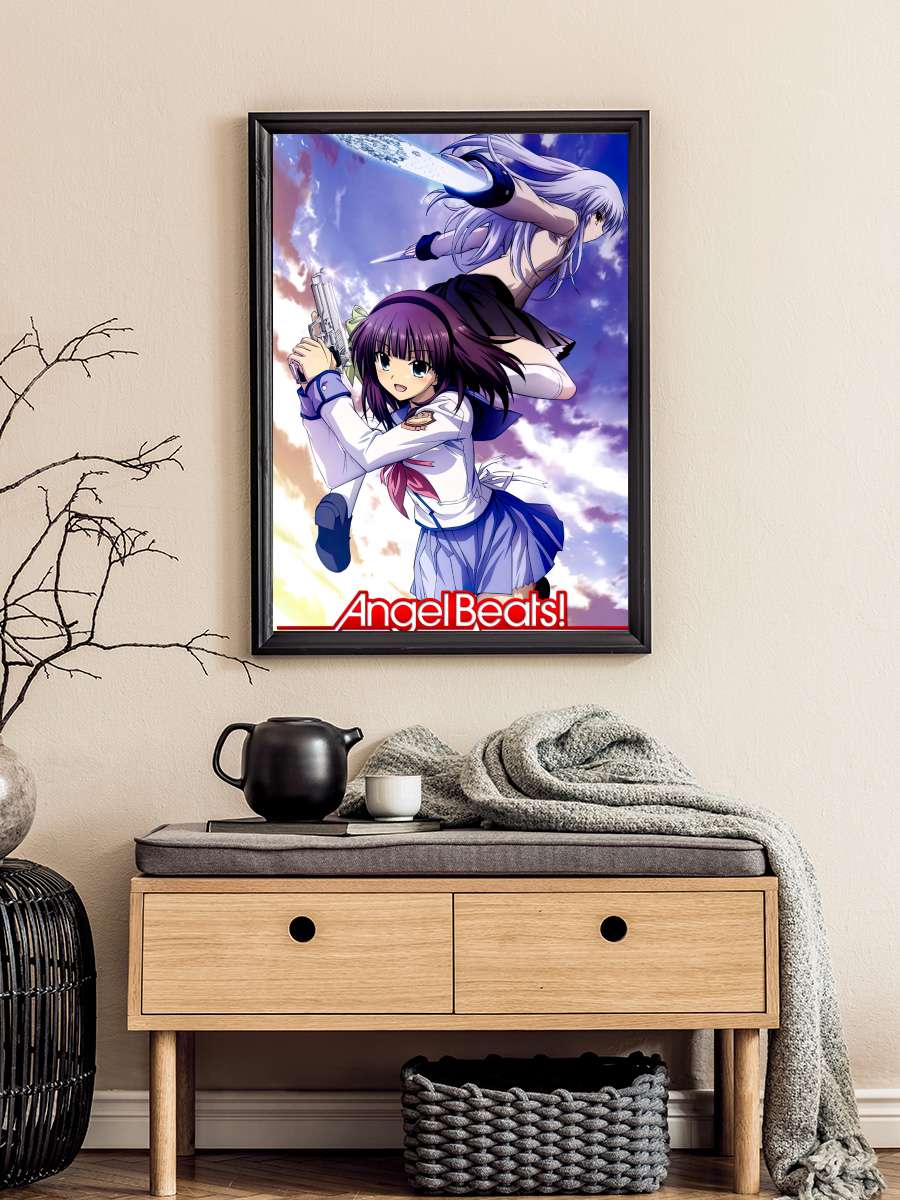 Angel Beats! Dizi Tablo Siyah Çerçeveli Dizi Poster Duvar Tablo