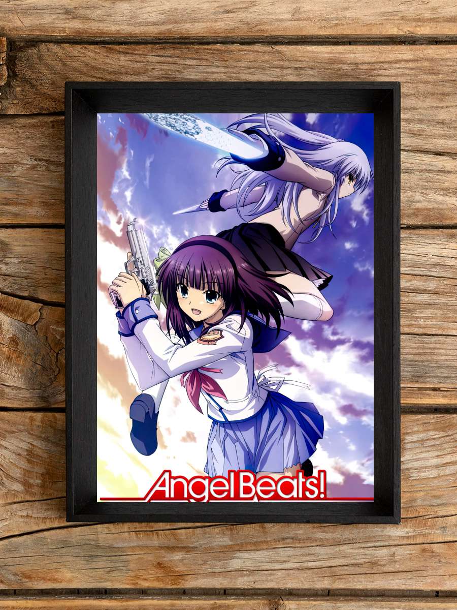 Angel Beats! Dizi Tablo Siyah Çerçeveli Dizi Poster Duvar Tablo