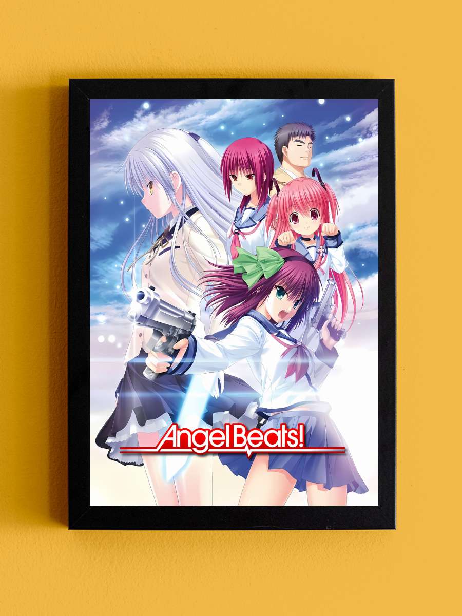 Angel Beats! Dizi Tablo Siyah Çerçeveli Dizi Poster Duvar Tablo