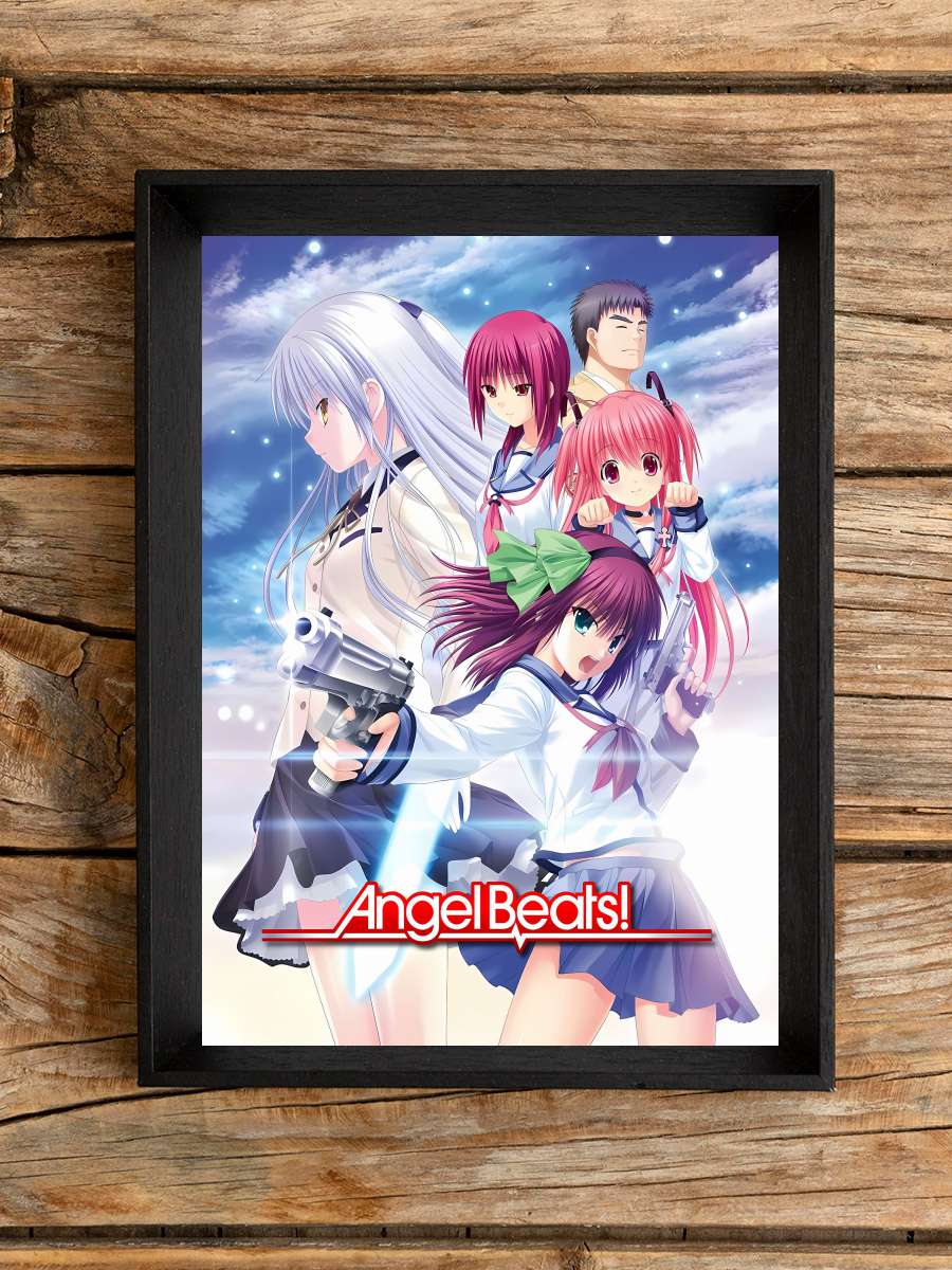 Angel Beats! Dizi Tablo Siyah Çerçeveli Dizi Poster Duvar Tablo