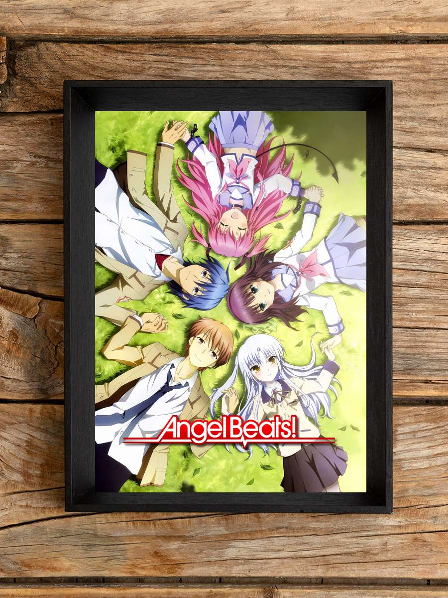 Angel Beats! Dizi Tablo Siyah Çerçeveli Dizi Poster Duvar Tablo