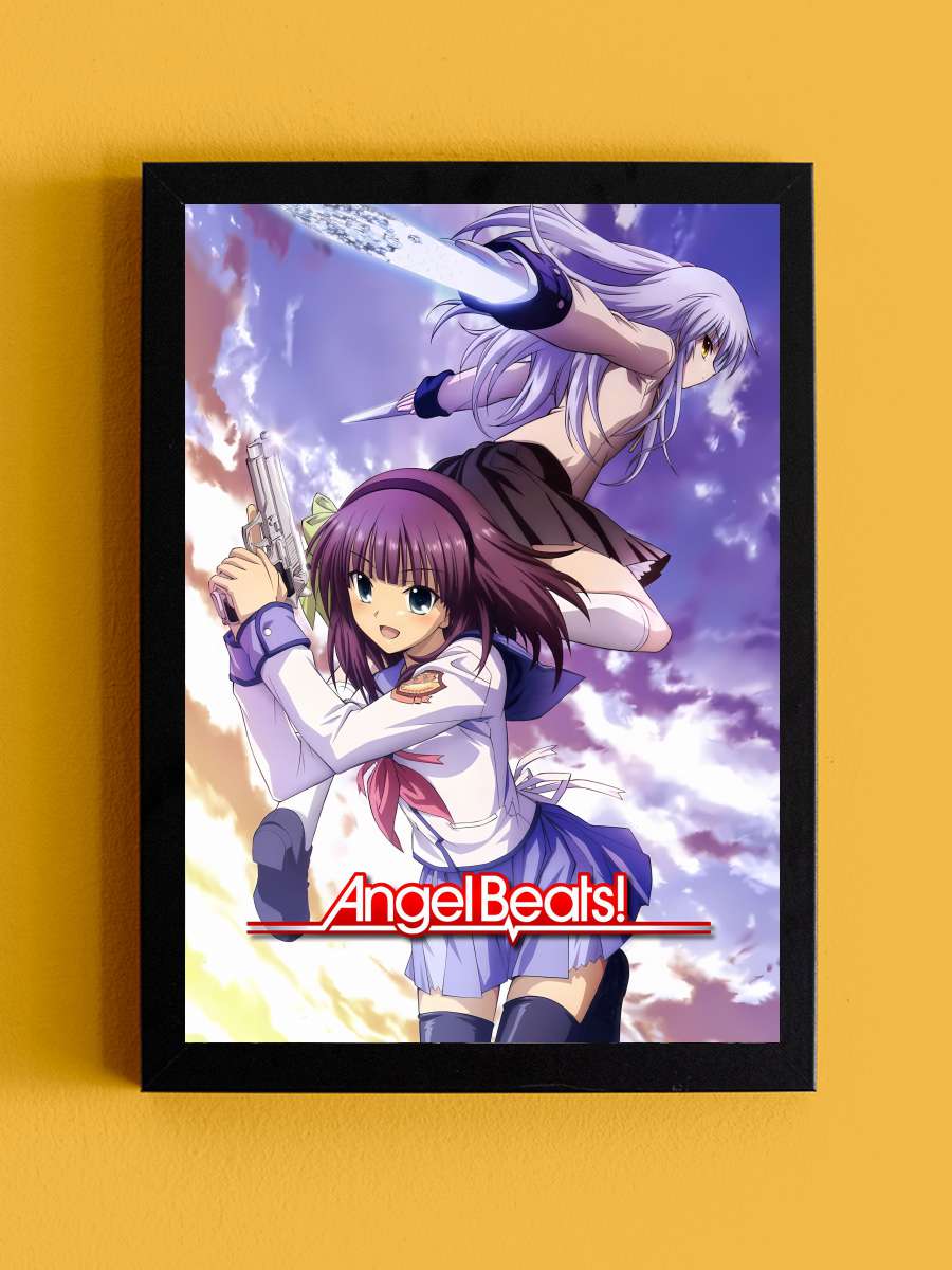 Angel Beats! Dizi Tablo Siyah Çerçeveli Dizi Poster Duvar Tablo