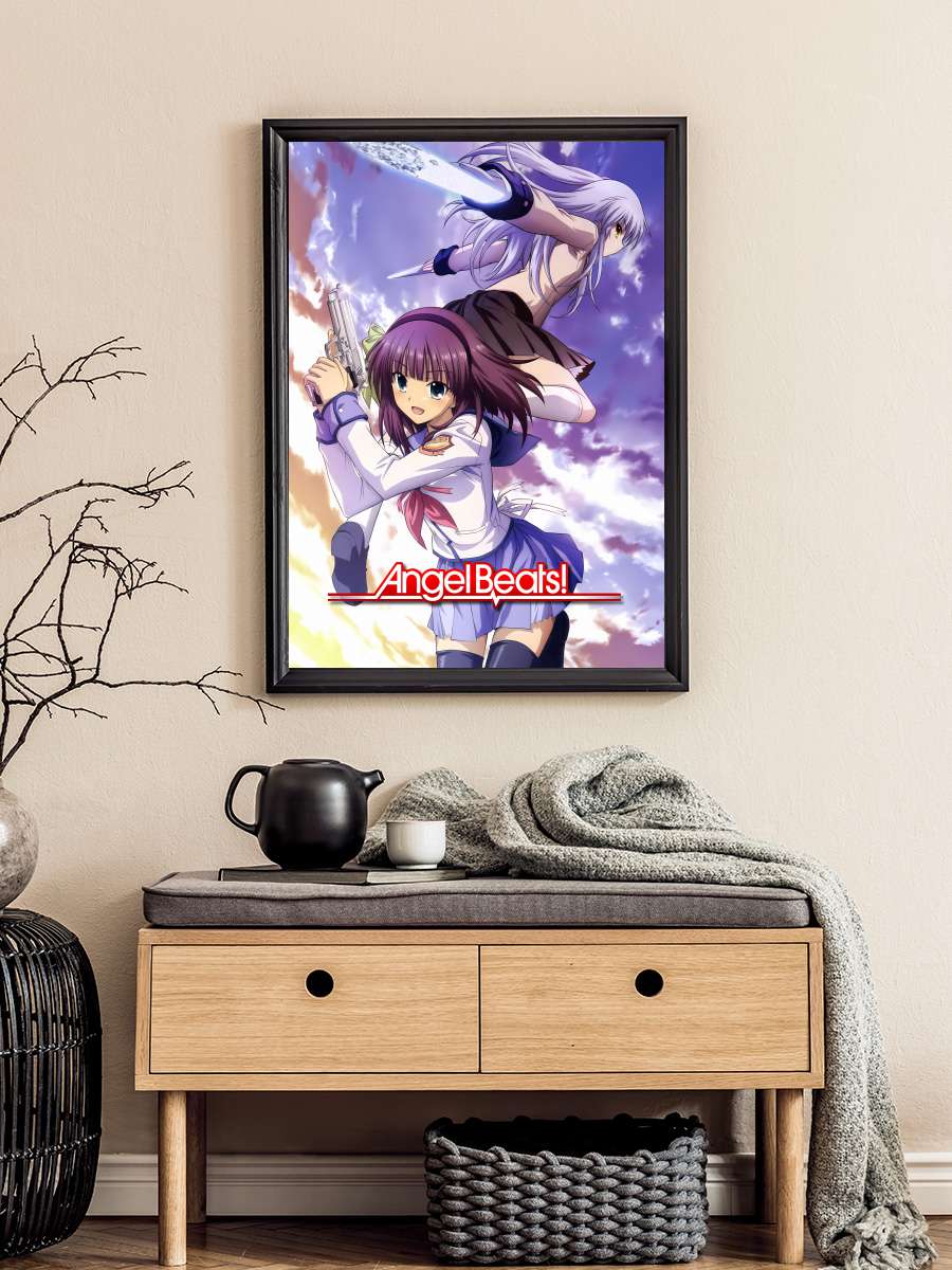 Angel Beats! Dizi Tablo Siyah Çerçeveli Dizi Poster Duvar Tablo