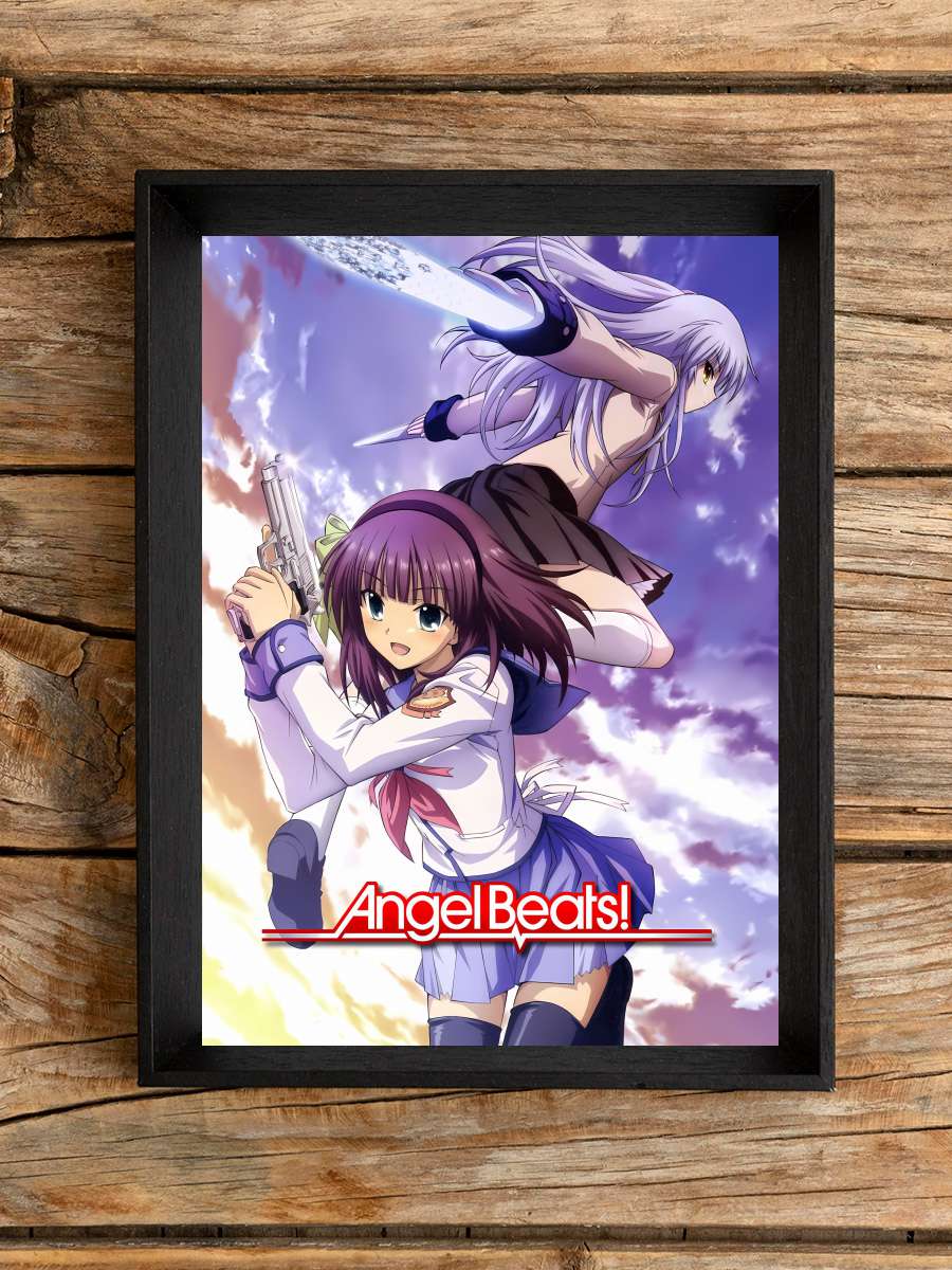 Angel Beats! Dizi Tablo Siyah Çerçeveli Dizi Poster Duvar Tablo