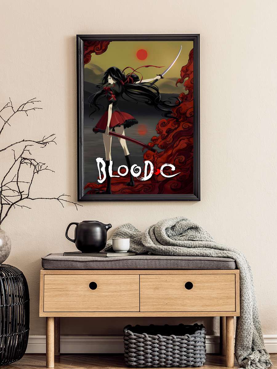 Blood-C Dizi Tablo Siyah Çerçeveli Dizi Poster Duvar Tablo