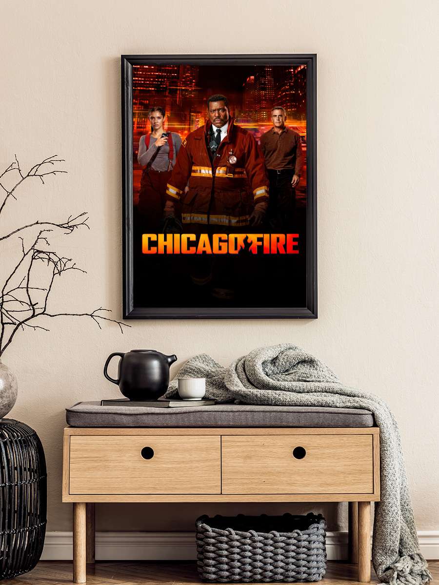 Chicago Fire Dizi Tablo Siyah Çerçeveli Dizi Poster Duvar Tablo