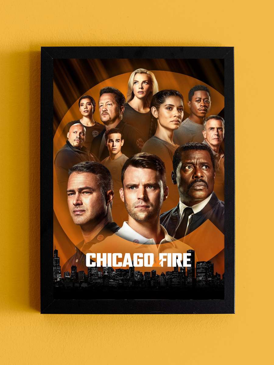 Chicago Fire Dizi Tablo Siyah Çerçeveli Dizi Poster Duvar Tablo