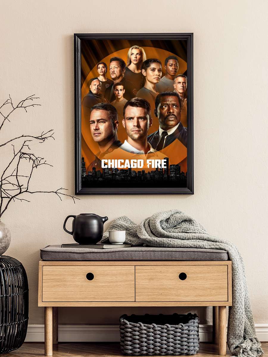 Chicago Fire Dizi Tablo Siyah Çerçeveli Dizi Poster Duvar Tablo