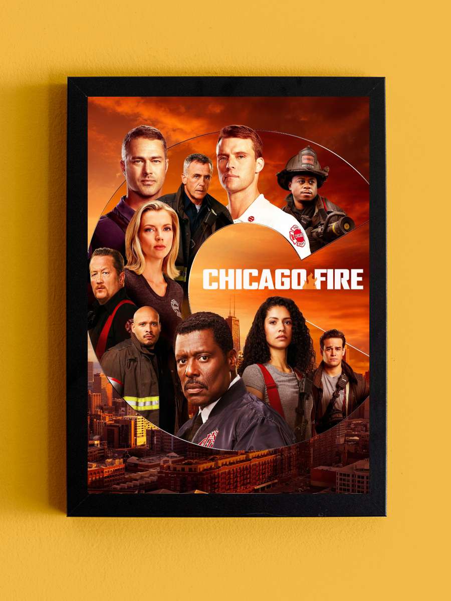 Chicago Fire Dizi Tablo Siyah Çerçeveli Dizi Poster Duvar Tablo