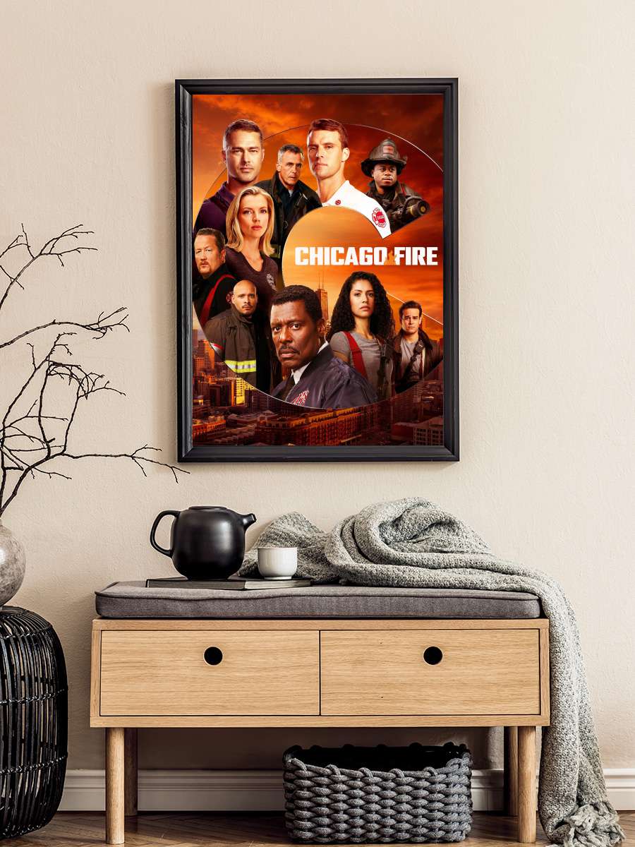 Chicago Fire Dizi Tablo Siyah Çerçeveli Dizi Poster Duvar Tablo