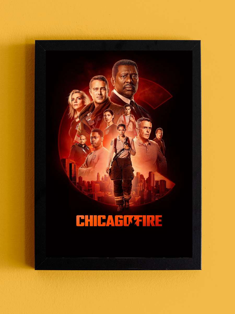 Chicago Fire Dizi Tablo Siyah Çerçeveli Dizi Poster Duvar Tablo