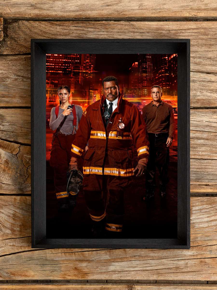 Chicago Fire Dizi Tablo Siyah Çerçeveli Dizi Poster Duvar Tablo