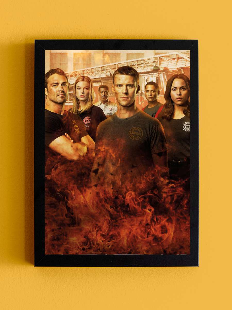 Chicago Fire Dizi Tablo Siyah Çerçeveli Dizi Poster Duvar Tablo