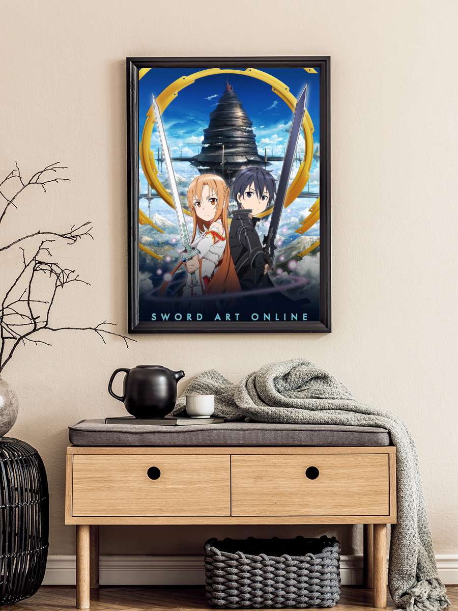 Sword Art Online - ソードアート・オンライン Dizi Tablo Siyah Çerçeveli Dizi Poster Duvar Tablo