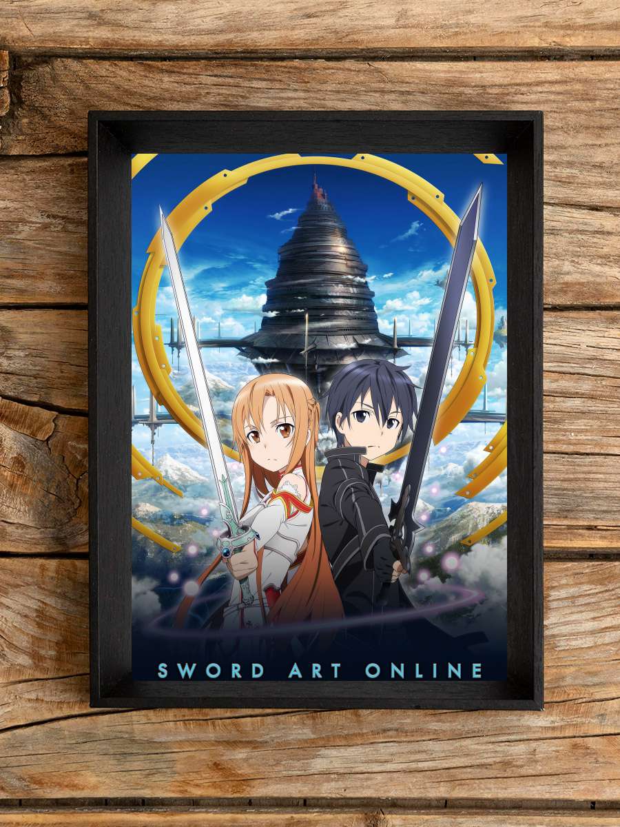 Sword Art Online - ソードアート・オンライン Dizi Tablo Siyah Çerçeveli Dizi Poster Duvar Tablo