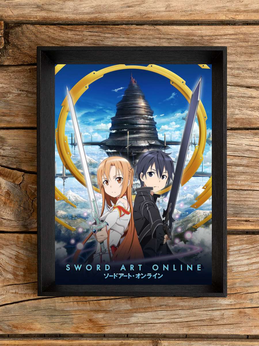 Sword Art Online - ソードアート・オンライン Dizi Tablo Siyah Çerçeveli Dizi Poster Duvar Tablo