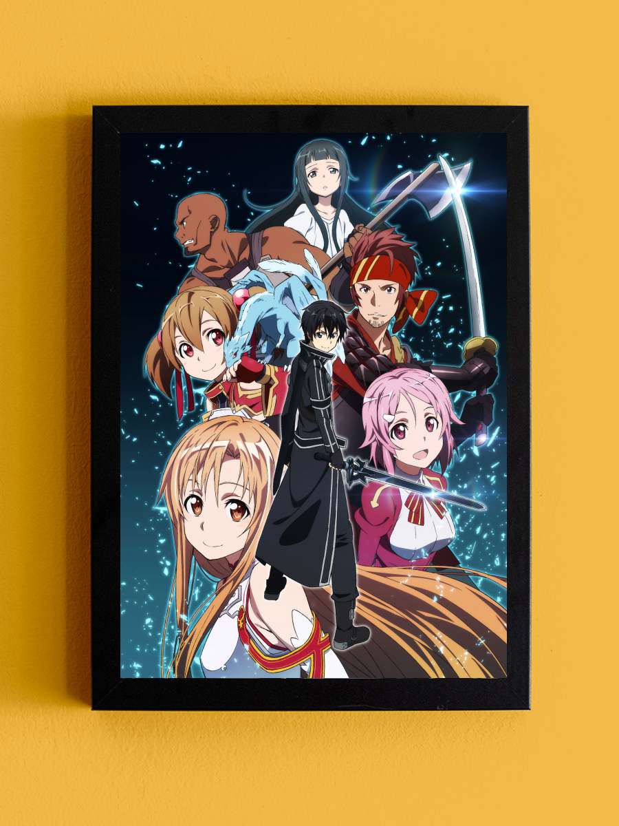 Sword Art Online - ソードアート・オンライン Dizi Tablo Siyah Çerçeveli Dizi Poster Duvar Tablo