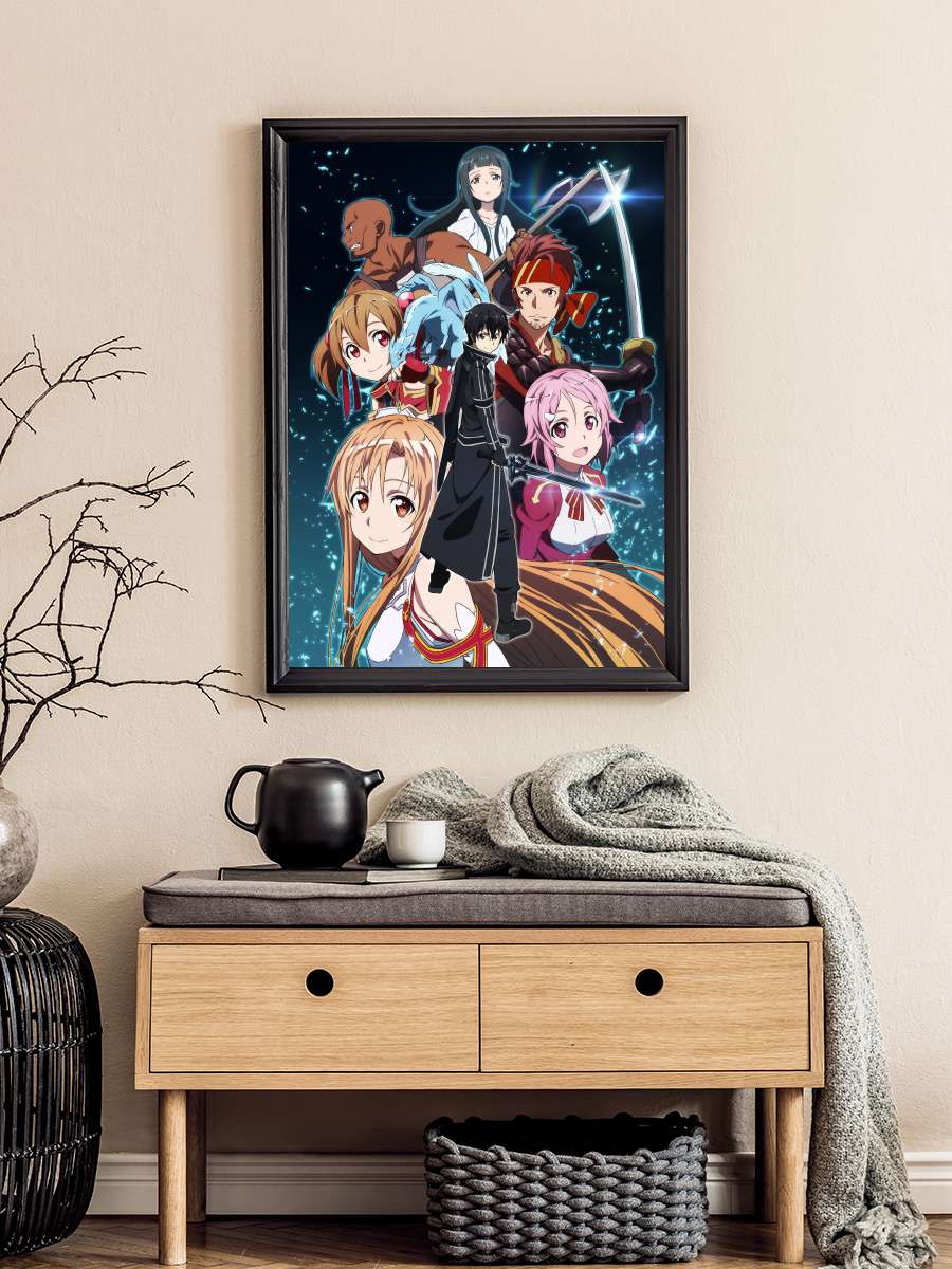 Sword Art Online - ソードアート・オンライン Dizi Tablo Siyah Çerçeveli Dizi Poster Duvar Tablo