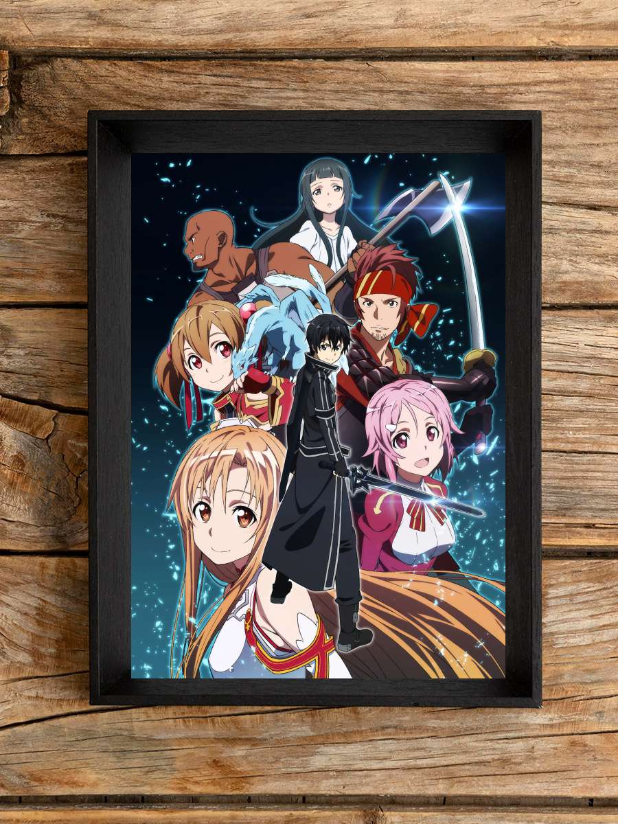 Sword Art Online - ソードアート・オンライン Dizi Tablo Siyah Çerçeveli Dizi Poster Duvar Tablo