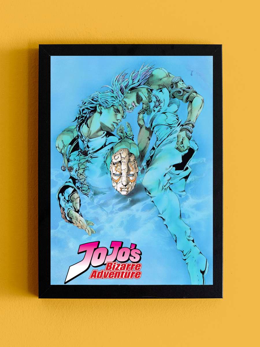 JoJo's Bizarre Adventure - ジョジョの奇妙な冒険 Dizi Tablo Siyah Çerçeveli Dizi Poster Duvar Tablo