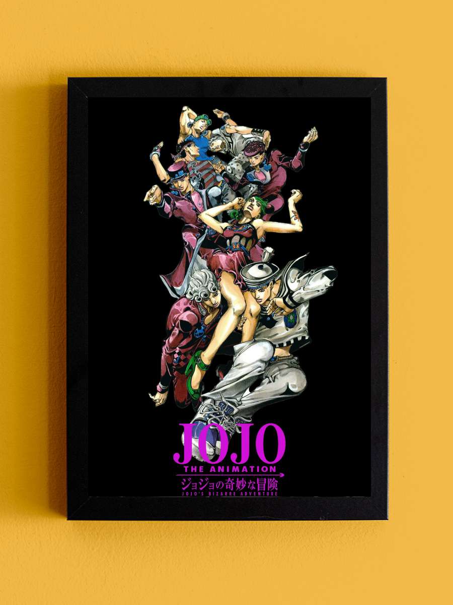 JoJo's Bizarre Adventure - ジョジョの奇妙な冒険 Dizi Tablo Siyah Çerçeveli Dizi Poster Duvar Tablo