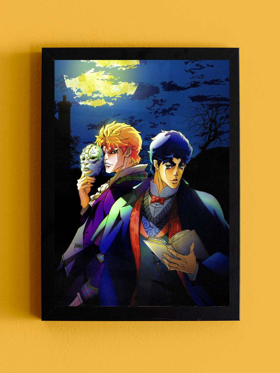 JoJo's Bizarre Adventure - ジョジョの奇妙な冒険 Dizi Tablo Siyah Çerçeveli Dizi Poster Duvar Tablo