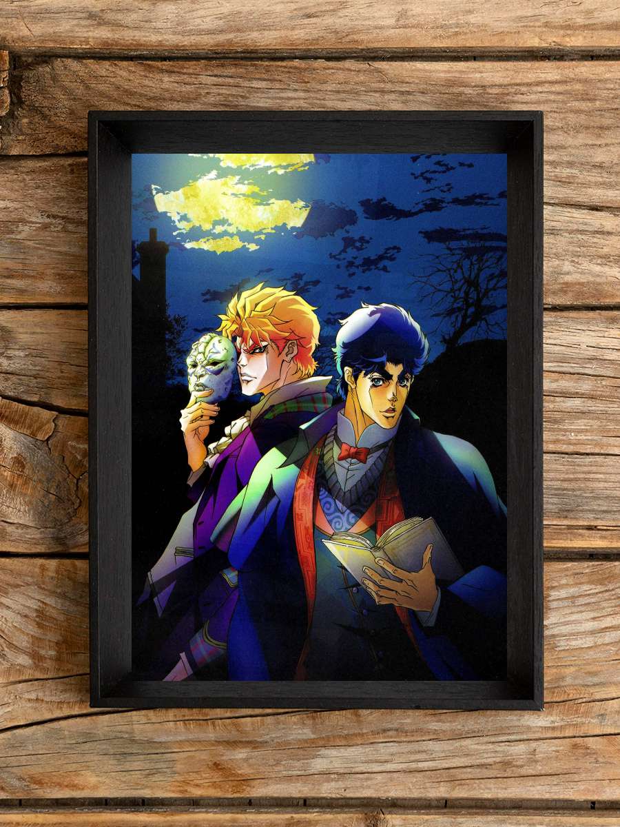 JoJo's Bizarre Adventure - ジョジョの奇妙な冒険 Dizi Tablo Siyah Çerçeveli Dizi Poster Duvar Tablo