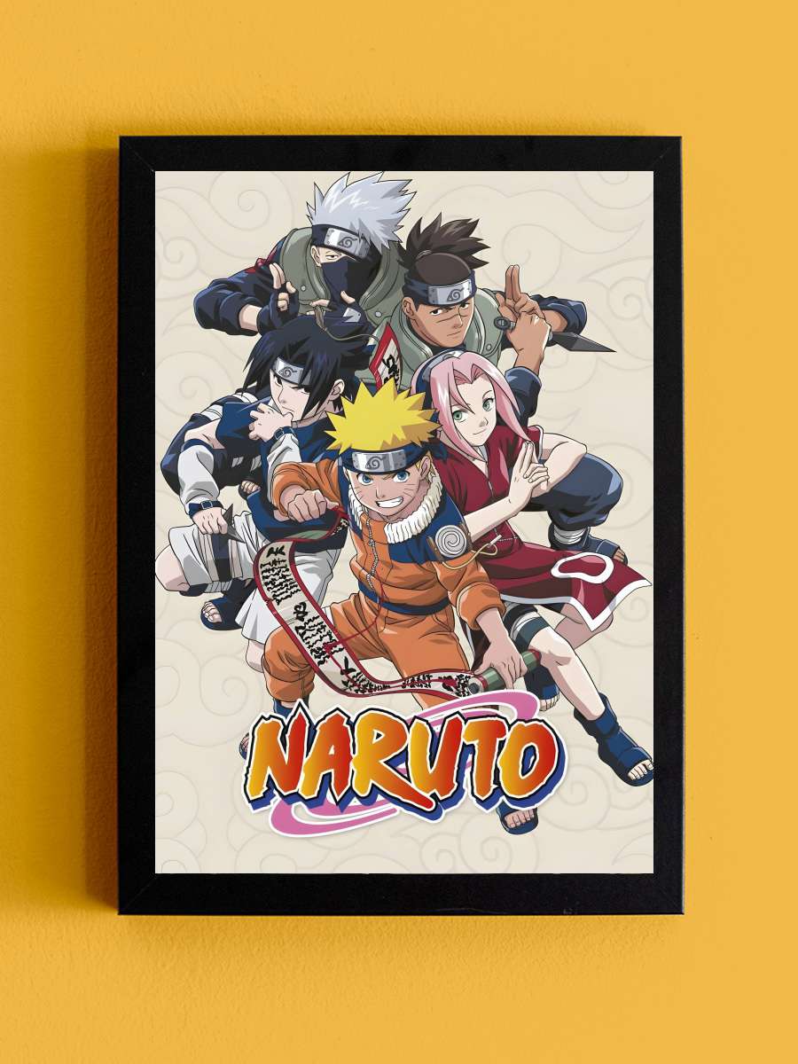 Naruto - ナルト Dizi Tablo Siyah Çerçeveli Dizi Poster Duvar Tablo