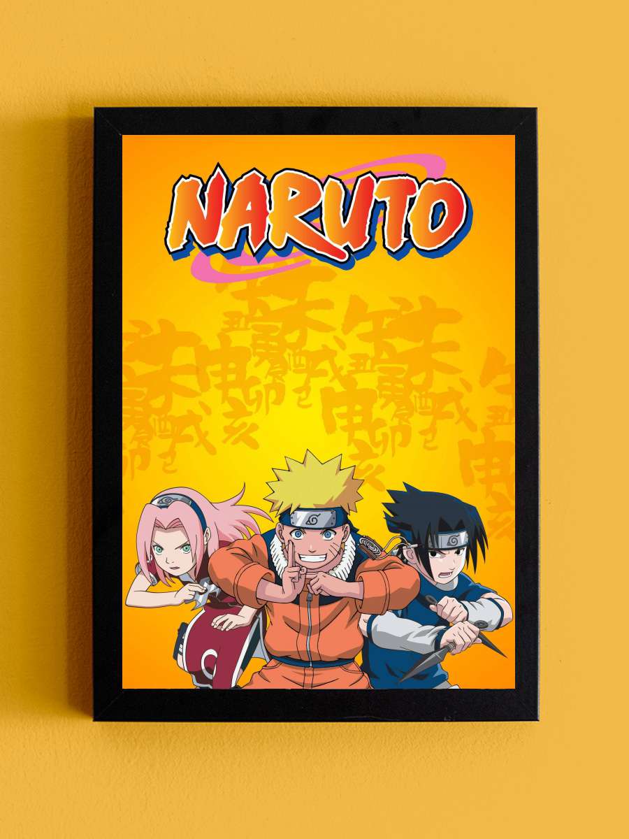 Naruto - ナルト Dizi Tablo Siyah Çerçeveli Dizi Poster Duvar Tablo