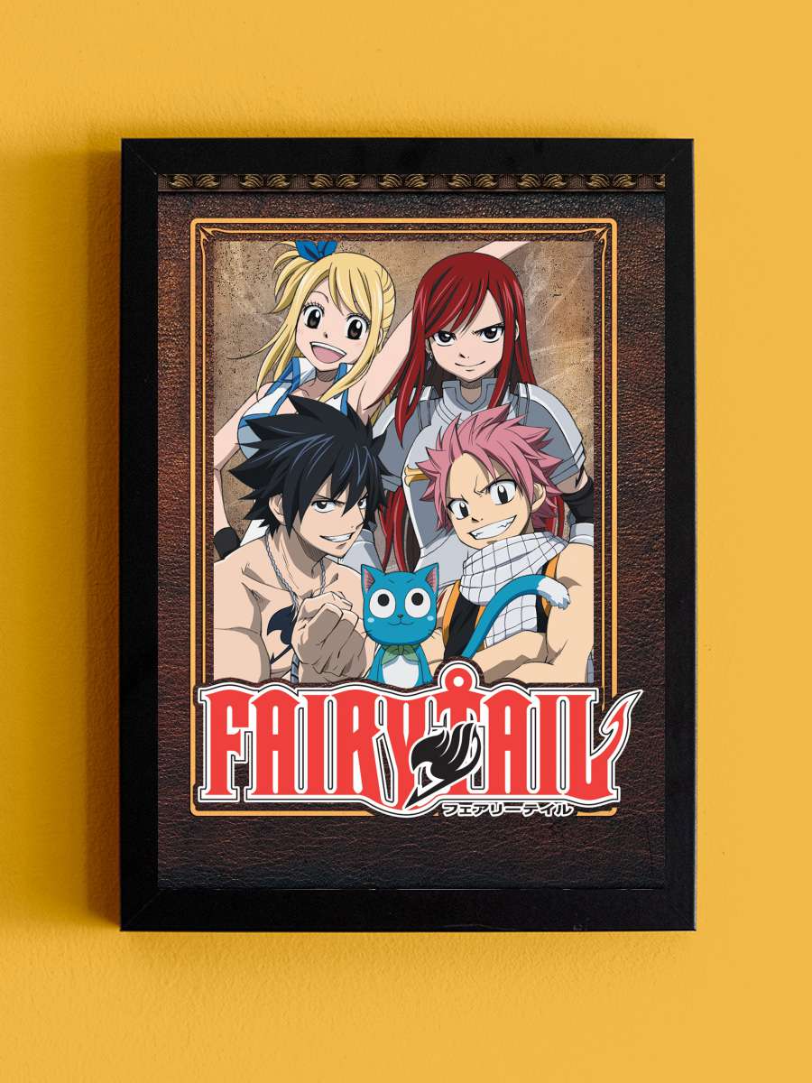 Fairy Tail - フェアリーテイル Dizi Tablo Siyah Çerçeveli Dizi Poster Duvar Tablo