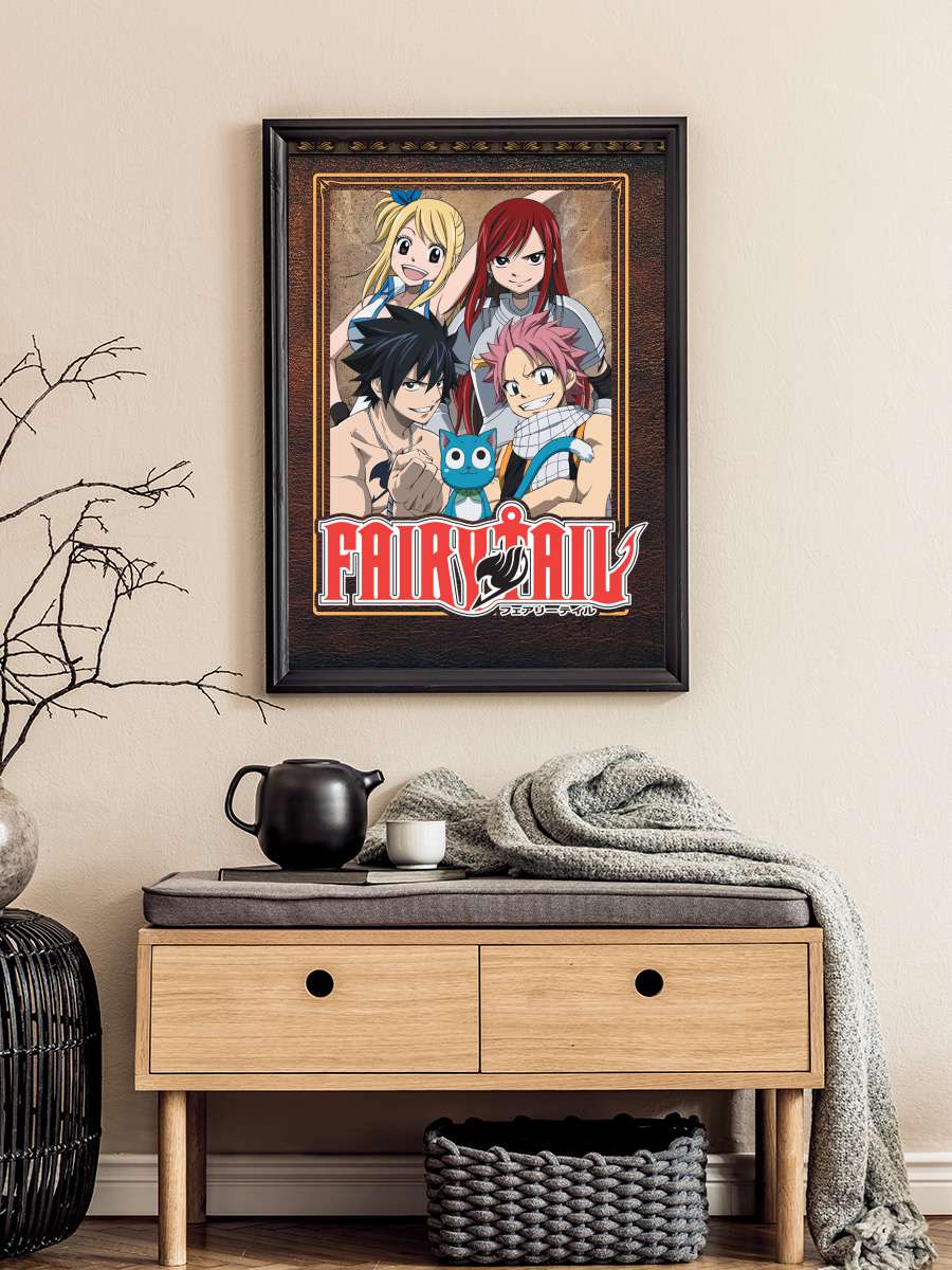 Fairy Tail - フェアリーテイル Dizi Tablo Siyah Çerçeveli Dizi Poster Duvar Tablo