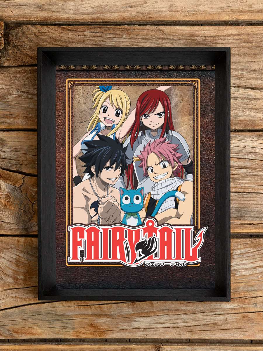 Fairy Tail - フェアリーテイル Dizi Tablo Siyah Çerçeveli Dizi Poster Duvar Tablo