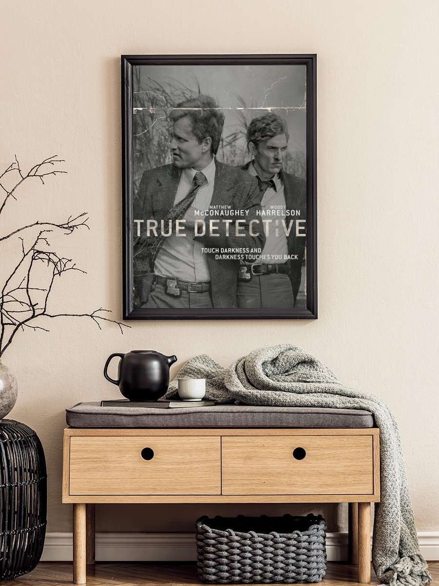 True Detective Dizi Tablo Siyah Çerçeveli Dizi Poster Duvar Tablo