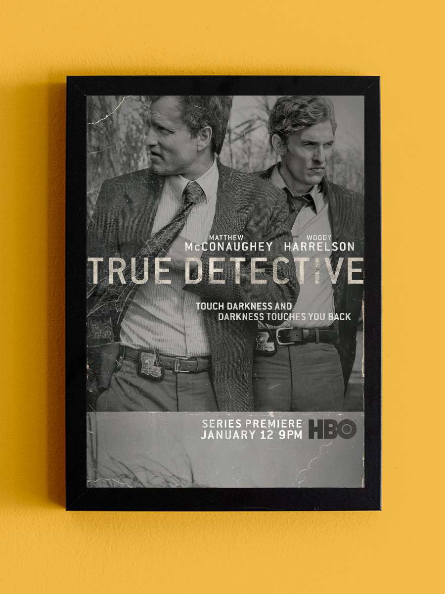 True Detective Dizi Tablo Siyah Çerçeveli Dizi Poster Duvar Tablo