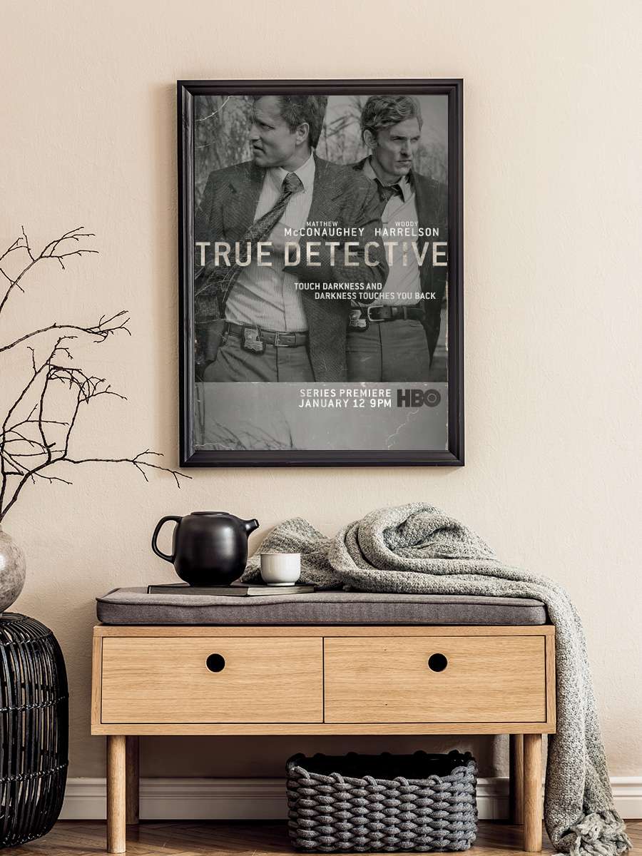 True Detective Dizi Tablo Siyah Çerçeveli Dizi Poster Duvar Tablo