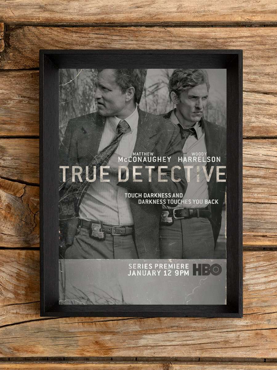 True Detective Dizi Tablo Siyah Çerçeveli Dizi Poster Duvar Tablo