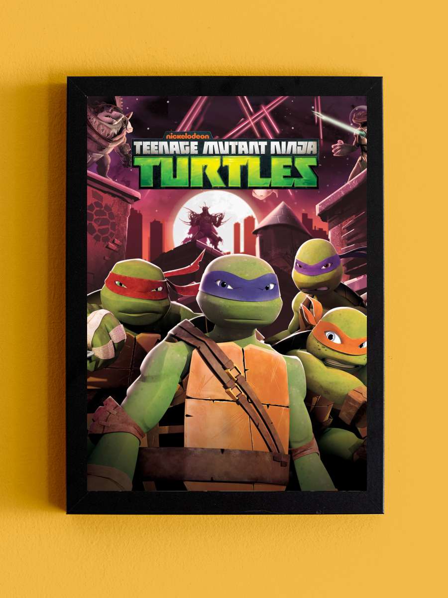 Genç Mutant Ninja Kaplumbağalar - Teenage Mutant Ninja Turtles Dizi Tablo Siyah Çerçeveli Dizi Poster Duvar Tablo