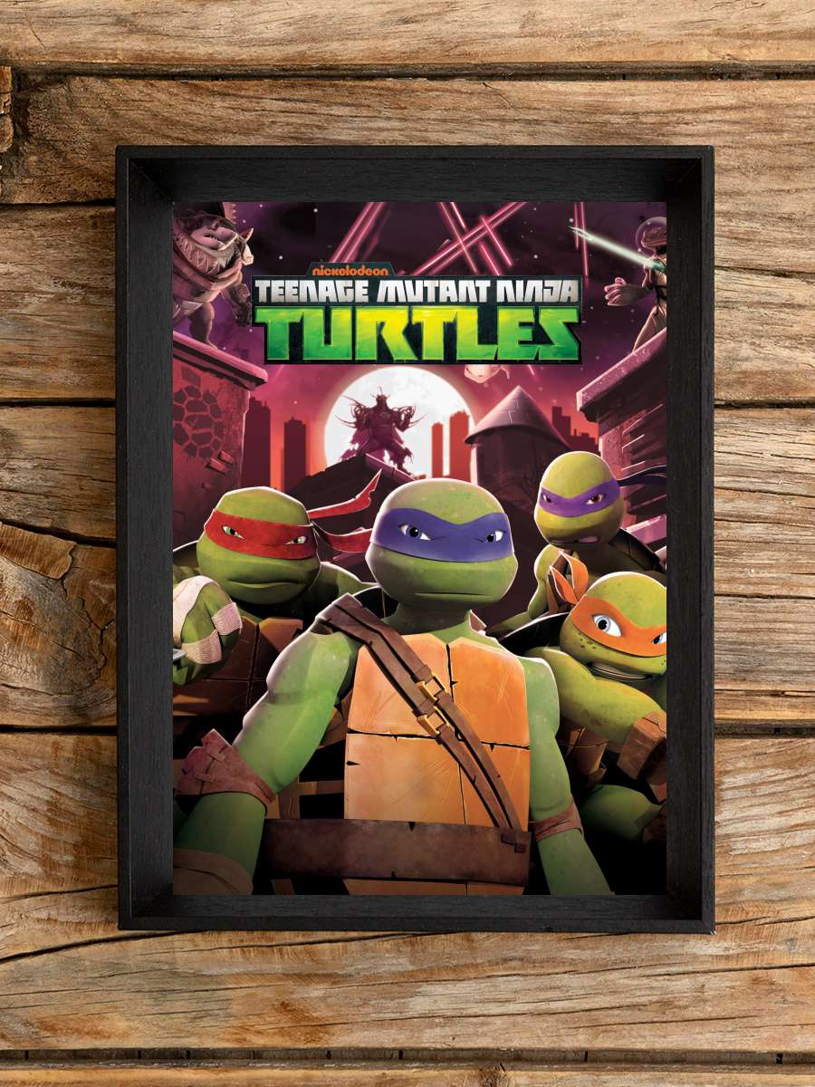 Genç Mutant Ninja Kaplumbağalar - Teenage Mutant Ninja Turtles Dizi Tablo Siyah Çerçeveli Dizi Poster Duvar Tablo