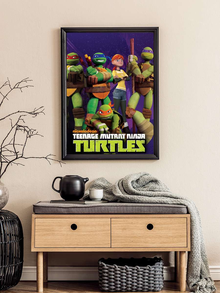 Genç Mutant Ninja Kaplumbağalar - Teenage Mutant Ninja Turtles Dizi Tablo Siyah Çerçeveli Dizi Poster Duvar Tablo