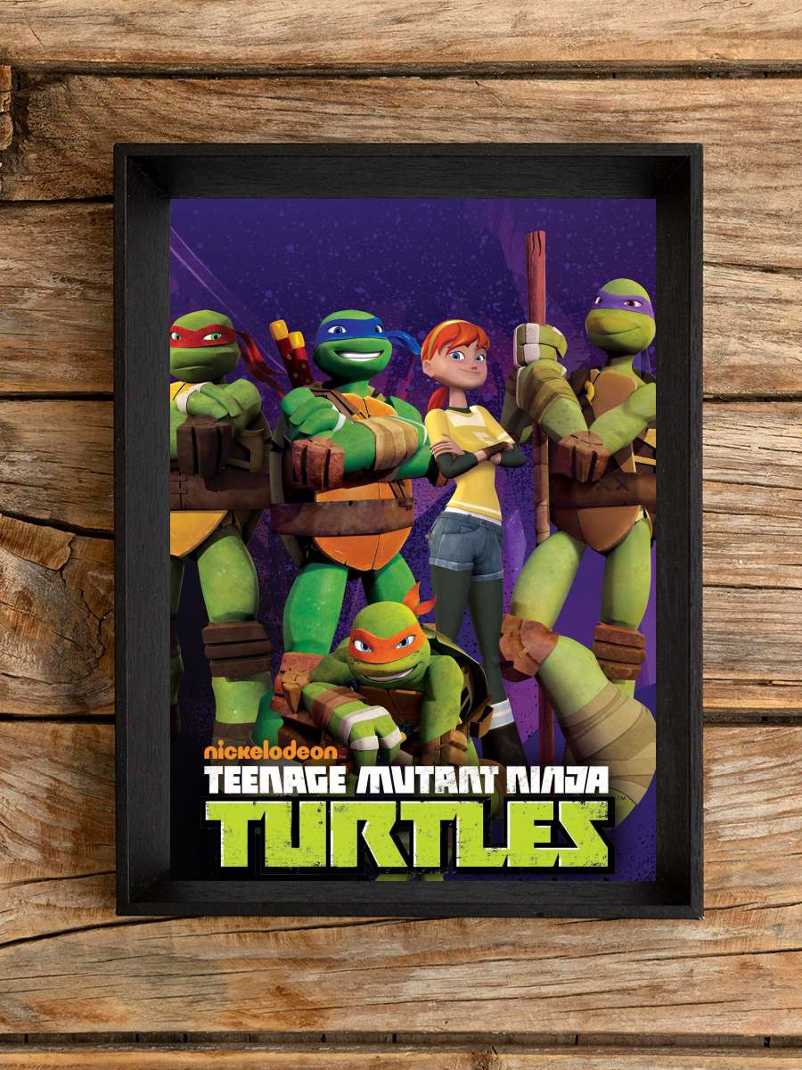 Genç Mutant Ninja Kaplumbağalar - Teenage Mutant Ninja Turtles Dizi Tablo Siyah Çerçeveli Dizi Poster Duvar Tablo