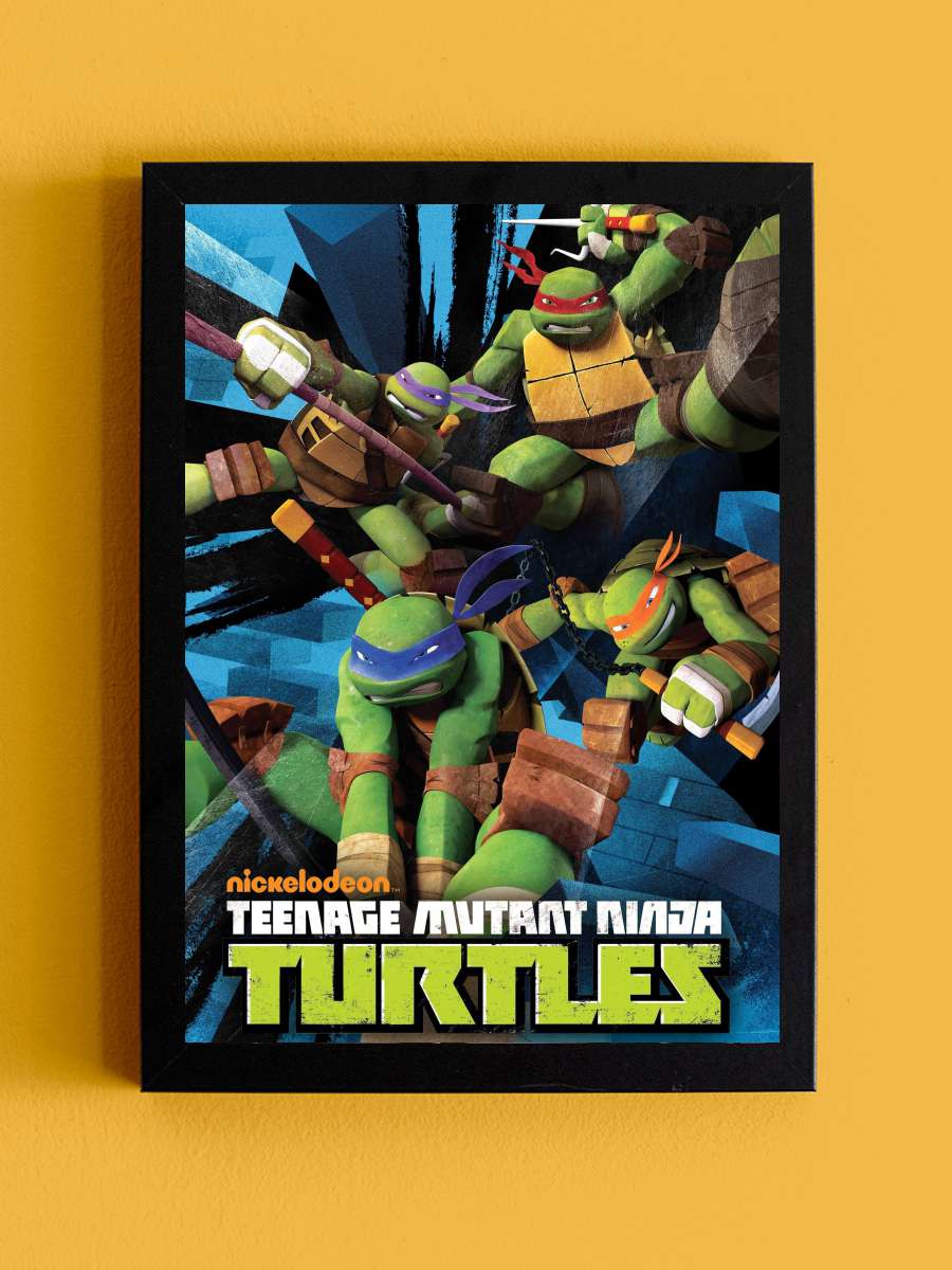 Genç Mutant Ninja Kaplumbağalar - Teenage Mutant Ninja Turtles Dizi Tablo Siyah Çerçeveli Dizi Poster Duvar Tablo