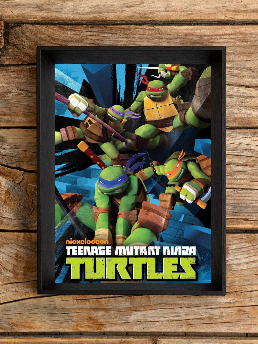 Genç Mutant Ninja Kaplumbağalar - Teenage Mutant Ninja Turtles Dizi Tablo Siyah Çerçeveli Dizi Poster Duvar Tablo