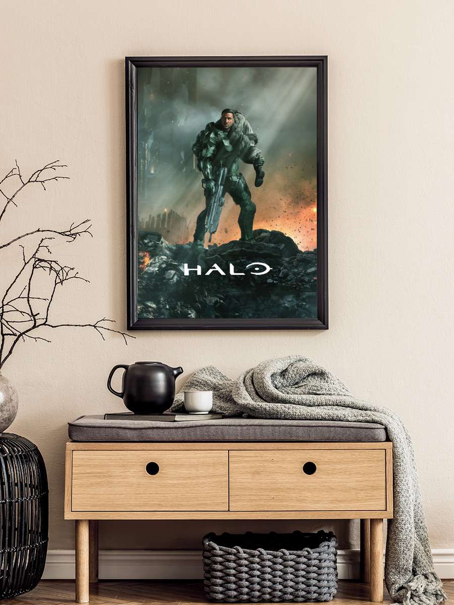 Halo Dizi Tablo Siyah Çerçeveli Dizi Poster Duvar Tablo