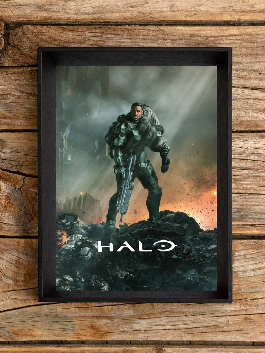 Halo Dizi Tablo Siyah Çerçeveli Dizi Poster Duvar Tablo