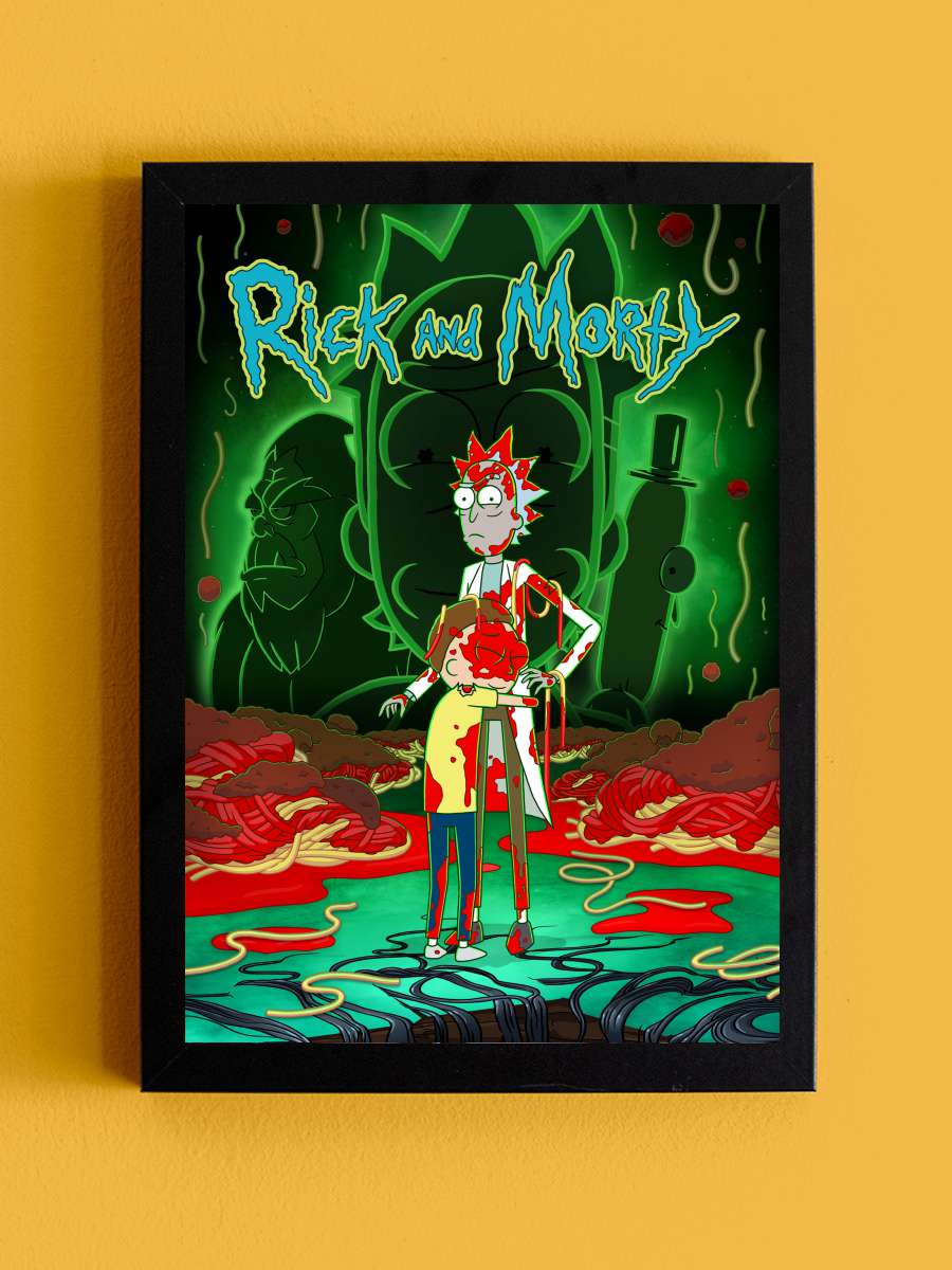 Rick and Morty Dizi Tablo Siyah Çerçeveli Dizi Poster Duvar Tablo